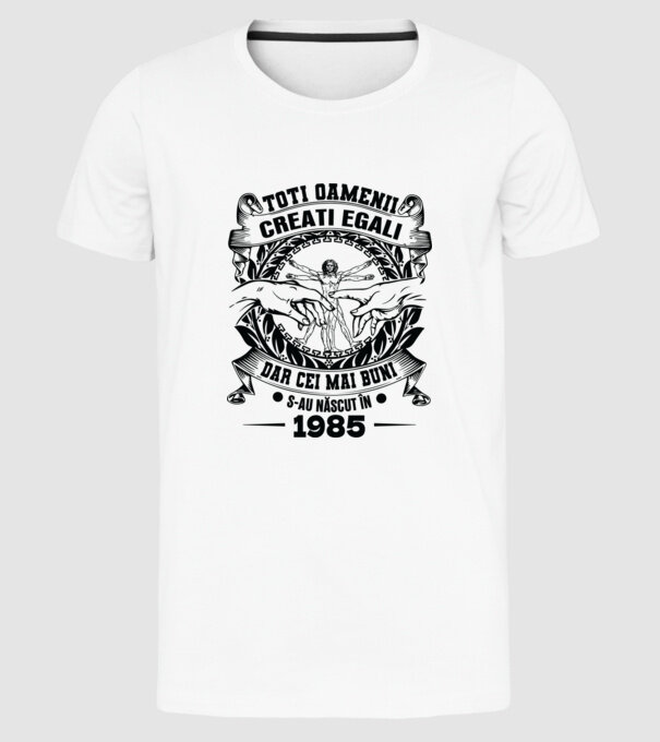 Da Vinci 40 1985 model alb pe tricou