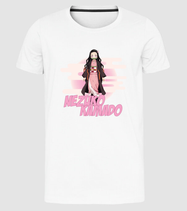 Demon Slayer  Nezuko model alb pe tricou