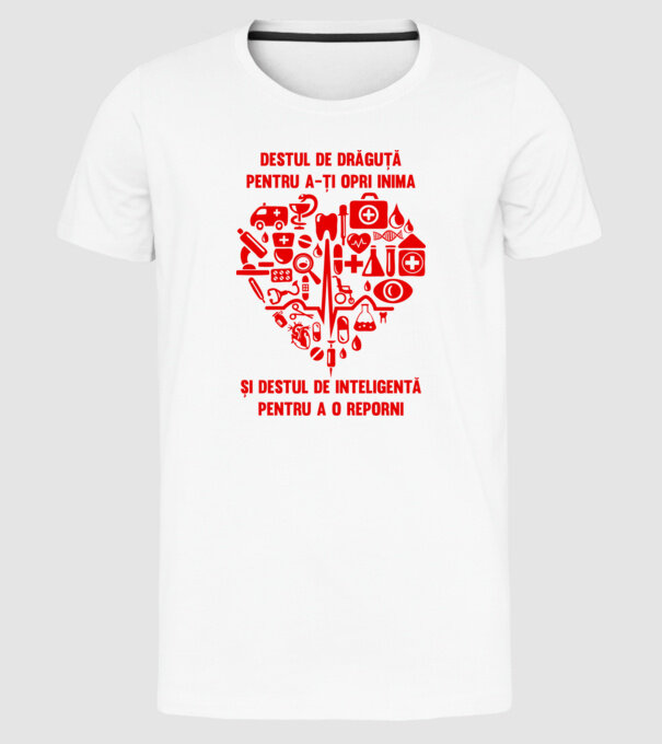 Destul de drăguță pentru a-ți opri inima și destul de inteligentă model alb pe tricou