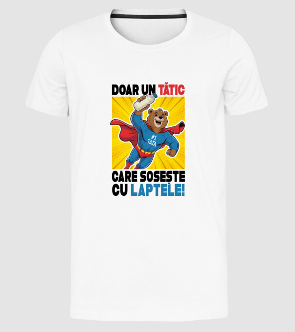Doar un Tătic Care sosește cu laptele model alb pe tricou