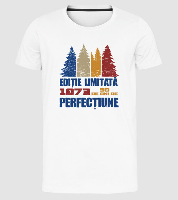 Ediție limitată 1973 - 50 de ani de perfecțiune model alb pe tricou