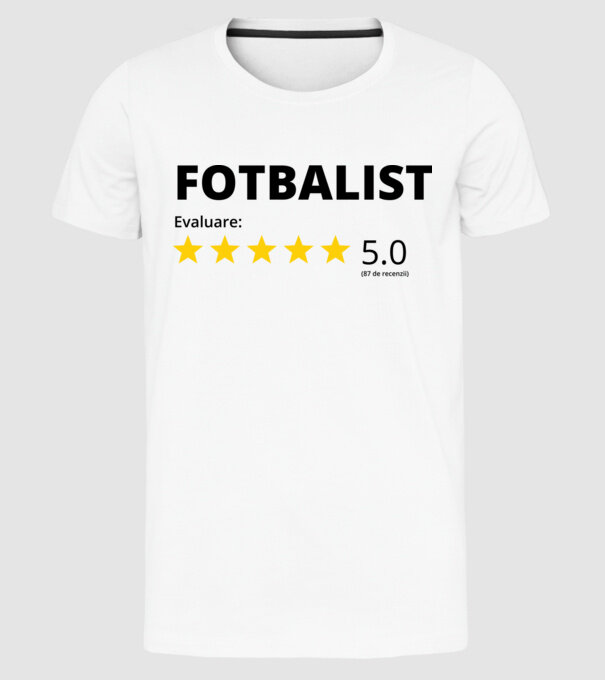 Evaluare 5 FOTBALIST model alb pe tricou