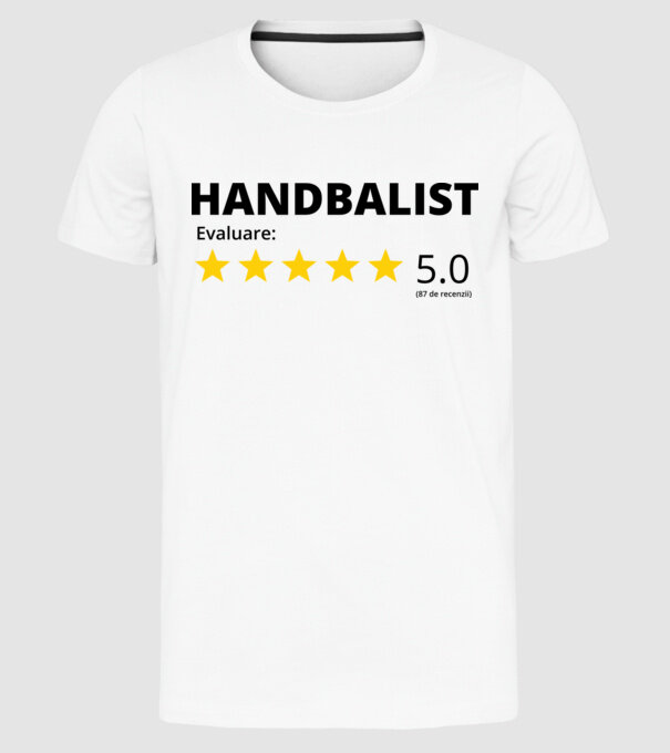 Evaluare 5 HANDBALIST model alb pe tricou