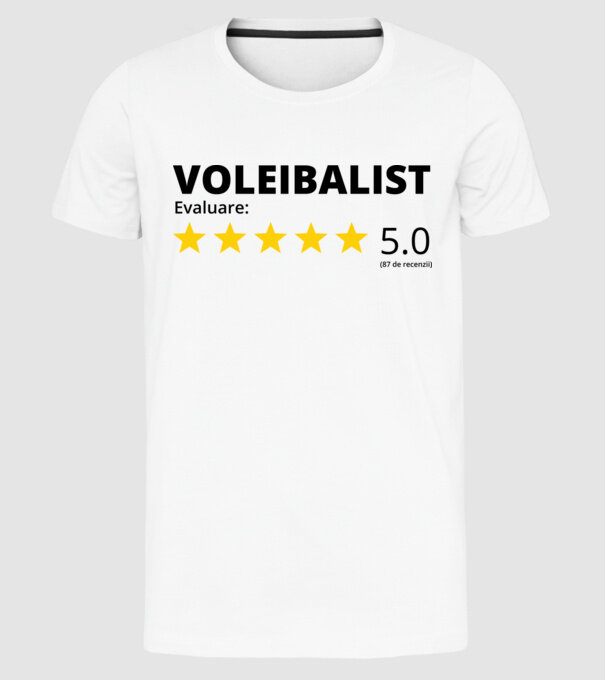 Evaluare 5 VOLEIBALIST model alb pe tricou