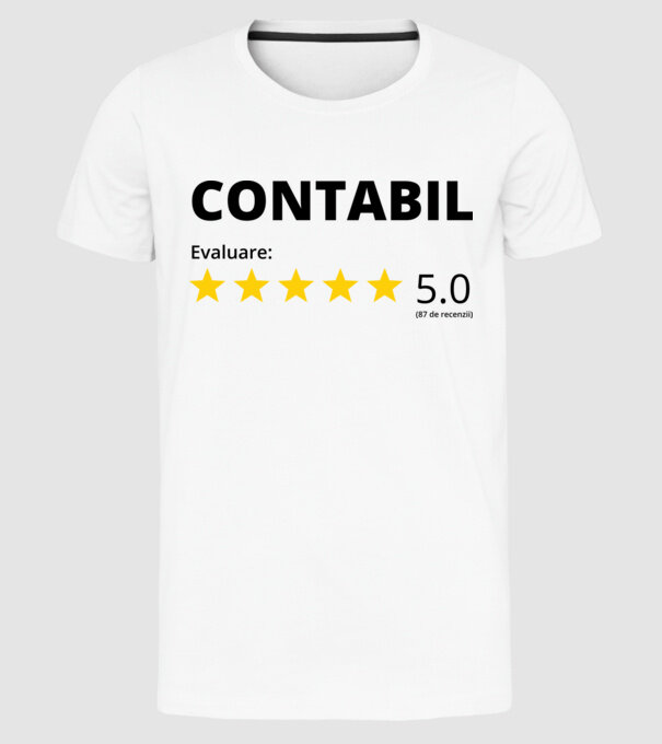 Evaluare - CONTABIL model alb pe tricou
