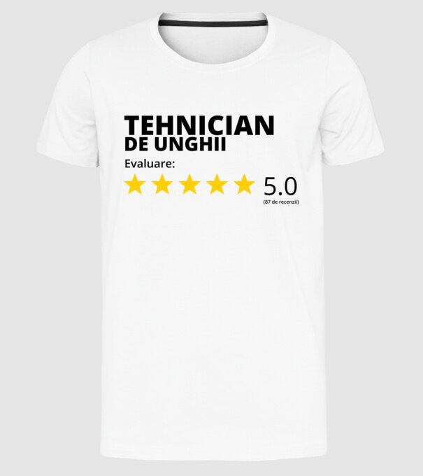 Evaluare - TEHNICIAN DE UNGHII model alb pe tricou