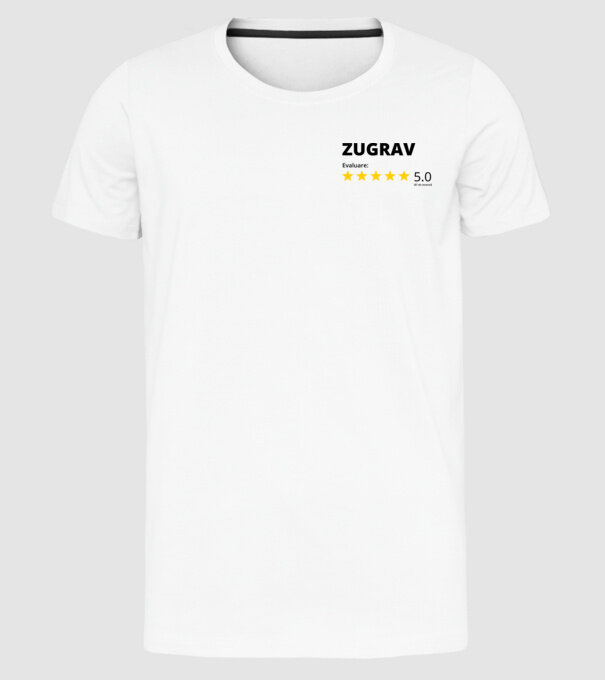 Evaluare - ZUGRAV model alb pe tricou