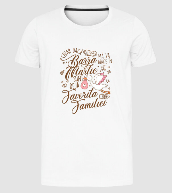 Favorita familiei MARTIE model alb pe tricou