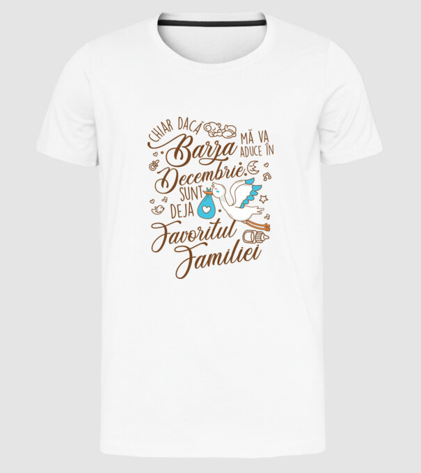 Favoritul familiei DECEMBRIE model alb pe tricou
