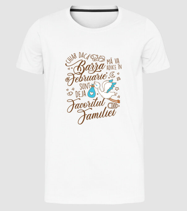Favoritul familiei FEBRUARIE model alb pe tricou