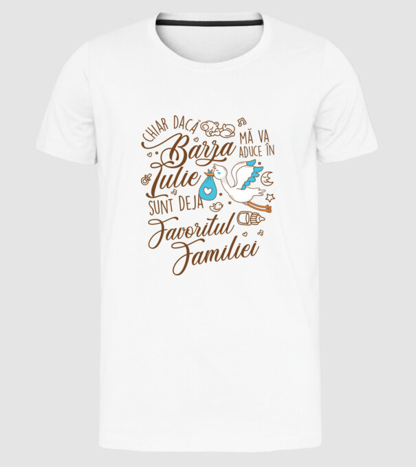 Favoritul familiei IULIE model alb pe tricou