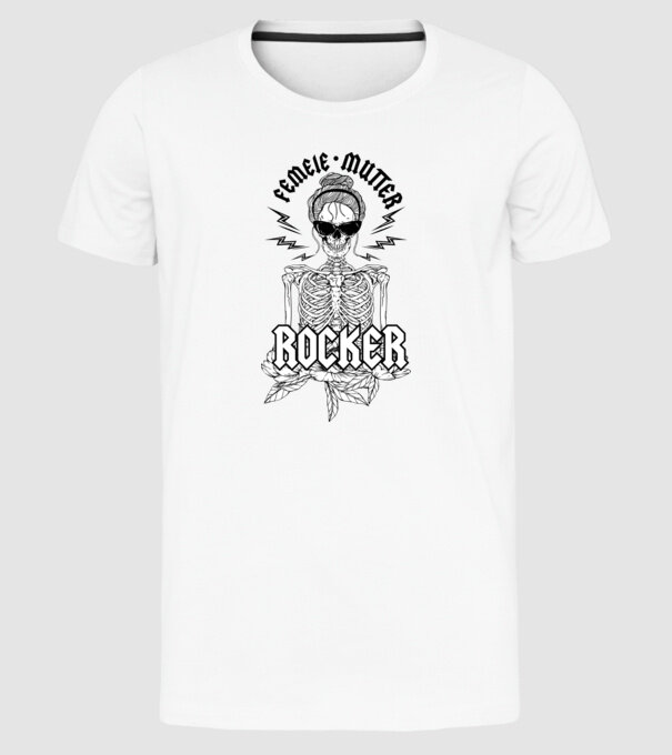 femeie - mutter - rocker model alb pe tricou
