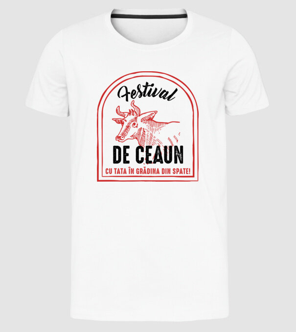 Festival de ceaun - cu tata în grădina din spate! model alb pe tricou