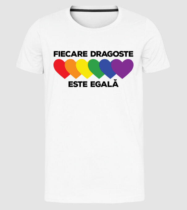 Fiecare dragoste este egală model alb pe tricou