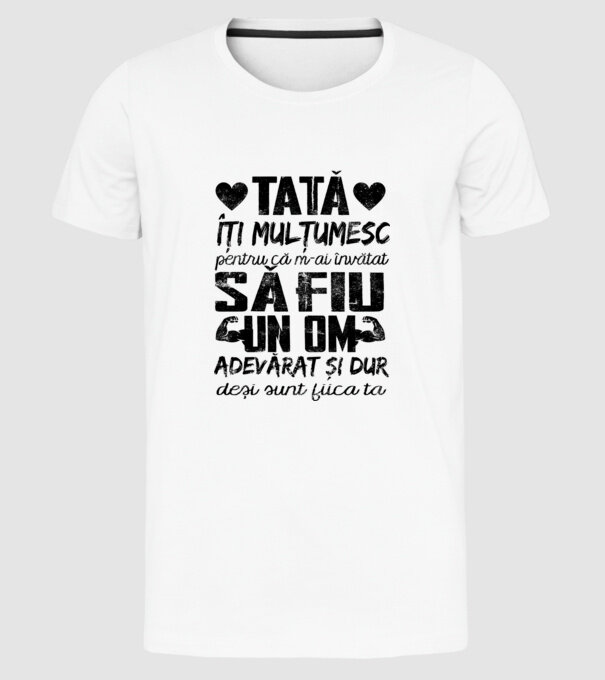 fiică crescută ca fiu Alb model alb pe tricou
