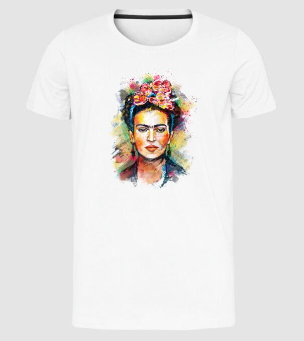 Frida Kahlo model alb pe tricou