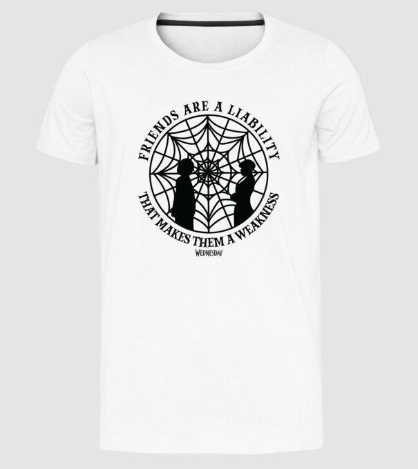 Friends are liability model alb pe tricou