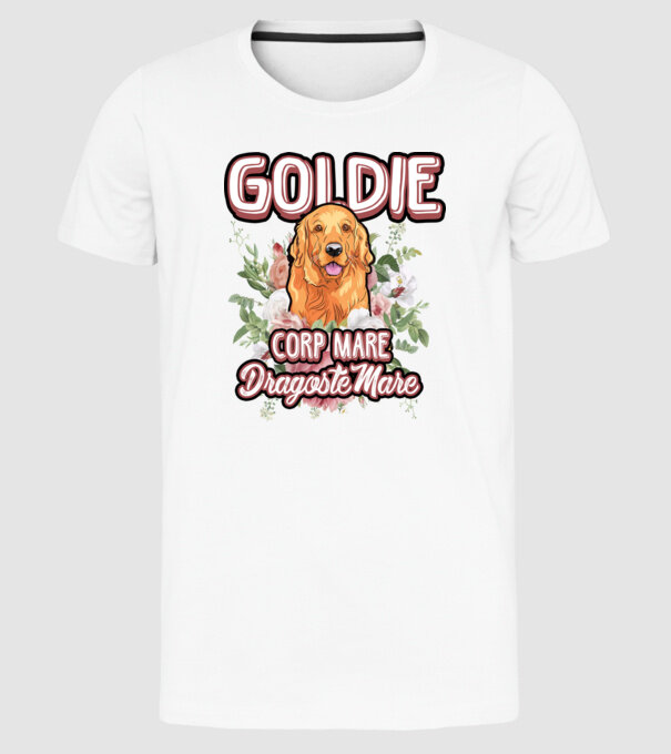 Goldie picioare mici dragoste mare model alb pe tricou