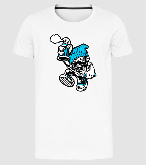 Graffiti model alb pe tricou