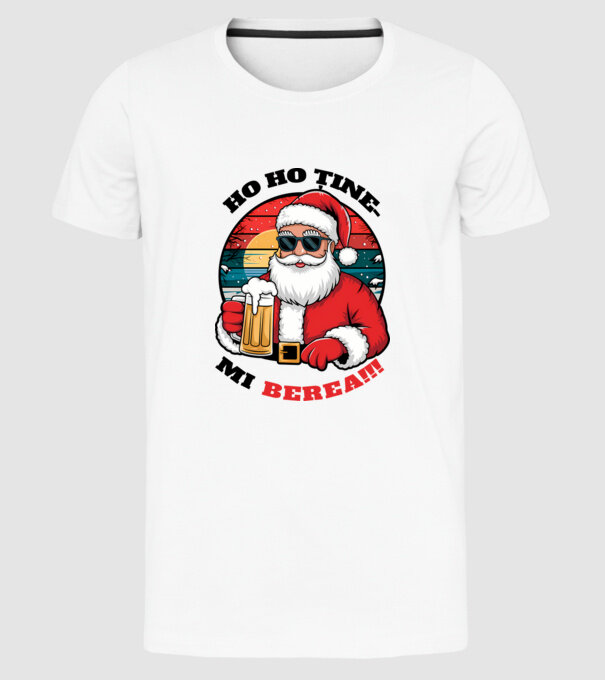 Ho ho ține mi berea! alb model alb pe tricou