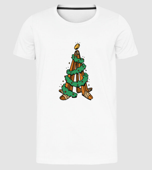 Hockey tree model alb pe tricou