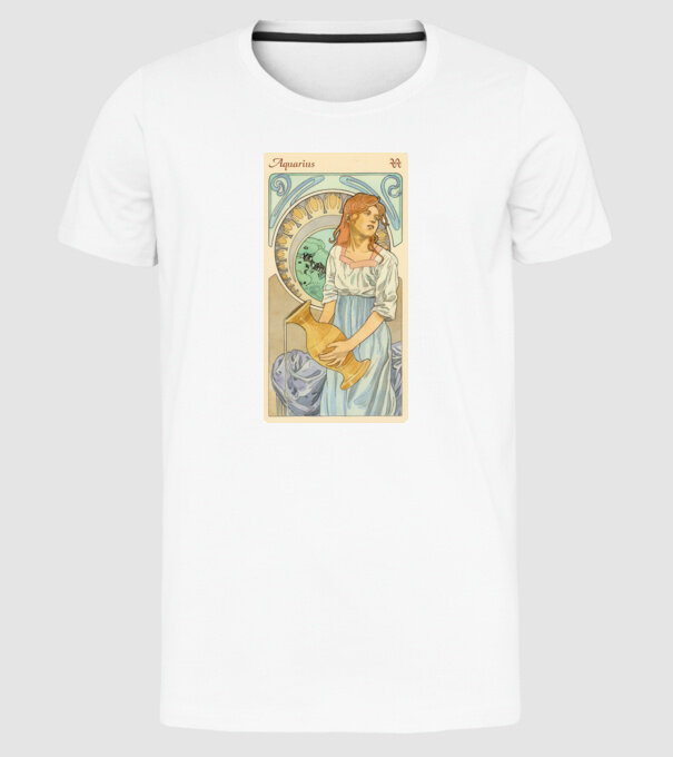 Horoscop Tarot VARSATOR model alb pe tricou