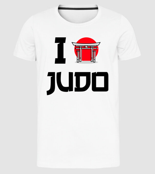 I love Judo model alb pe tricou