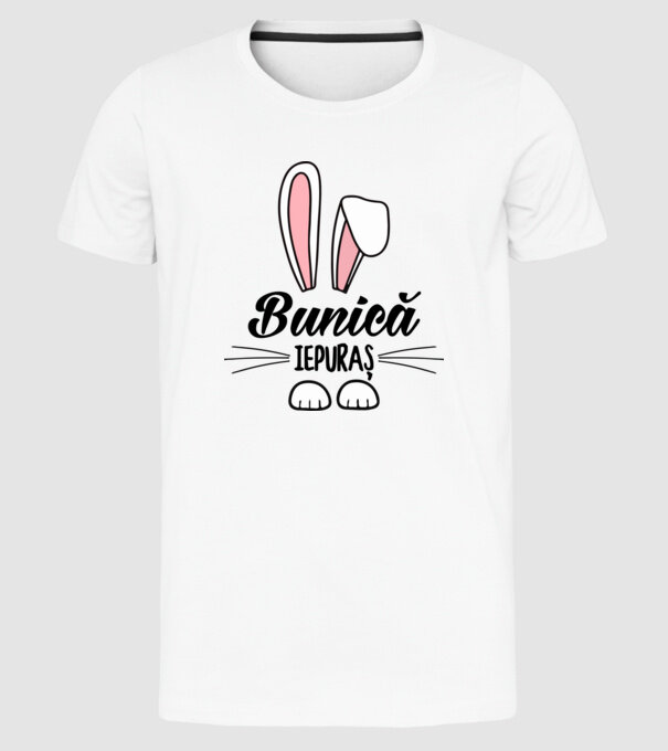 iepuraș bunică model alb pe tricou