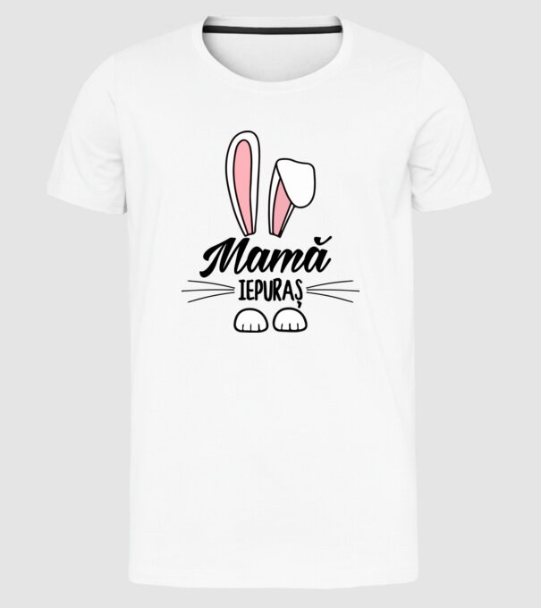 iepuraș mamă model alb pe tricou