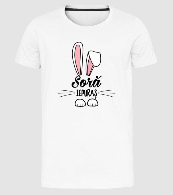 iepuraș soră model alb pe tricou