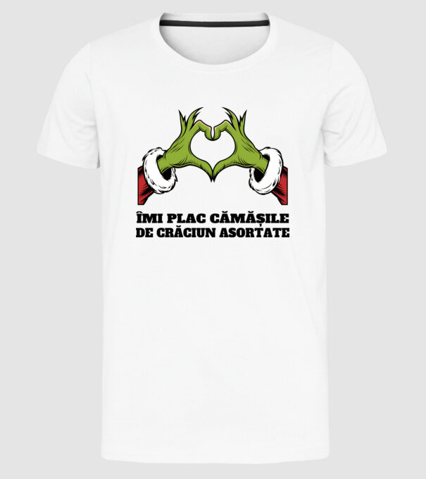 Îmi plac cămășile de crăciun asortate alb model alb pe tricou