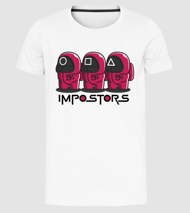 impostors squid game model alb pe tricou
