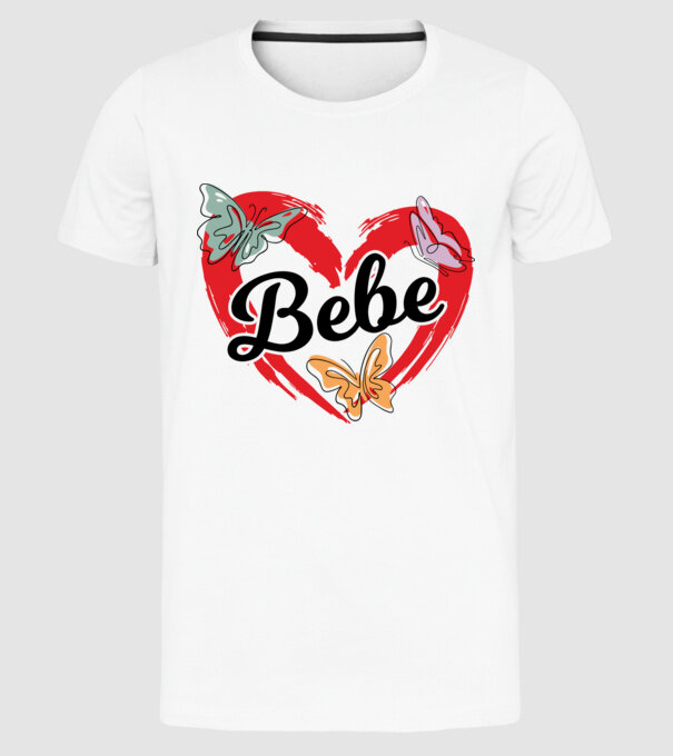 Bebe model alb pe tricou