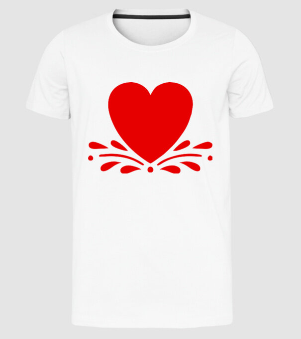 inimă Valentine model alb pe tricou
