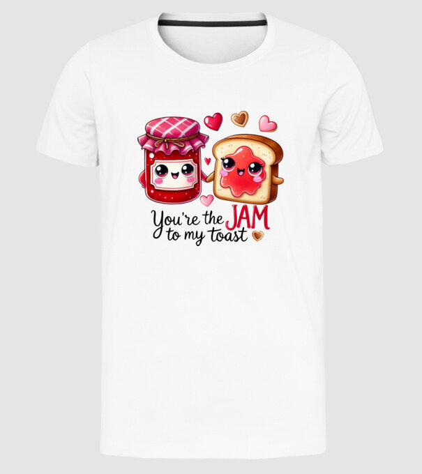 Jam to my Toast model alb pe tricou