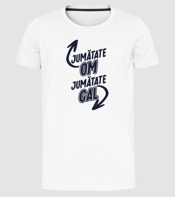 Jumătate om, jumătate cal model alb pe tricou