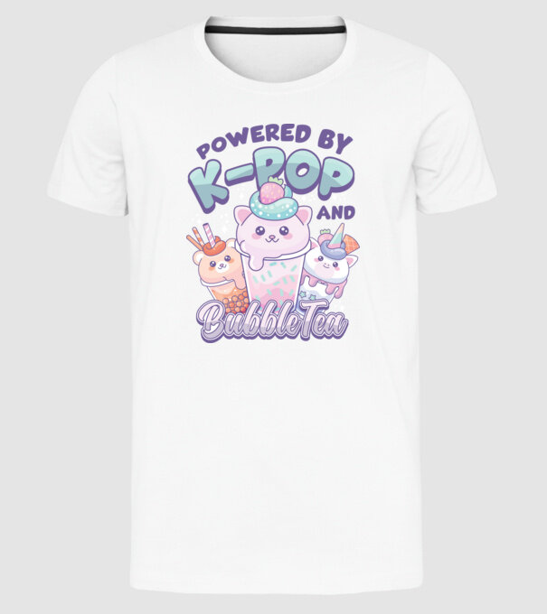 K-POP BUBBLE TEA model alb pe tricou