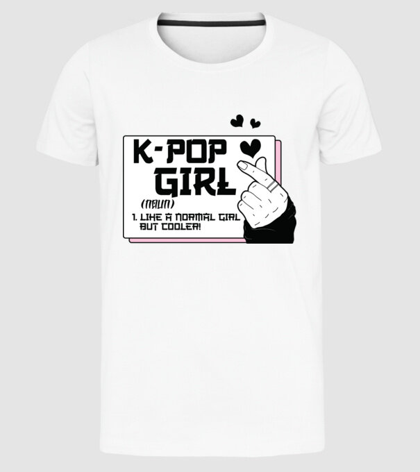 K-POP FANGIRL model alb pe tricou