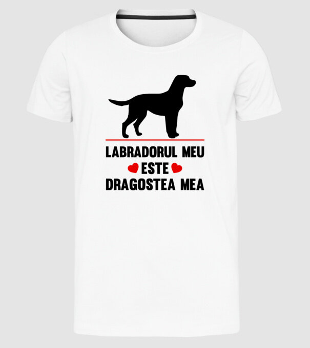 labradorul meu este dragostea mea model alb pe tricou