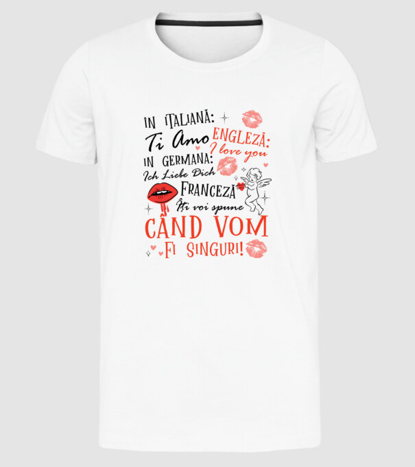 Lecție de limbă model alb pe tricou