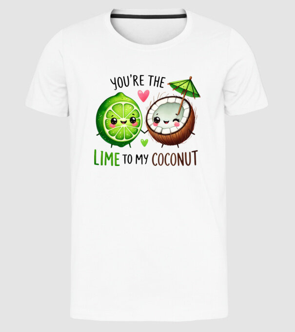Lime to my Coconut model alb pe tricou