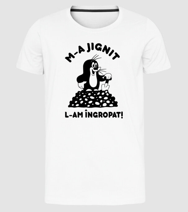 M-a jignit, l-am îngropat model alb pe tricou