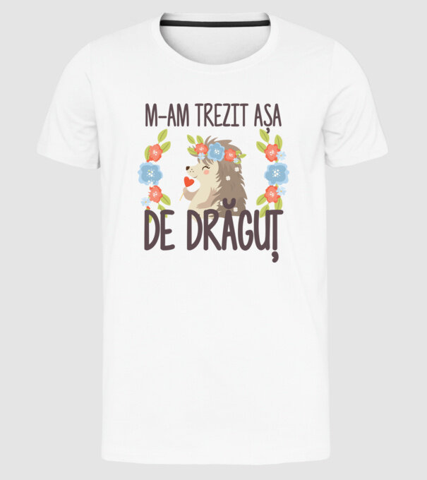 M-am trezit așa de drăguț model alb pe tricou