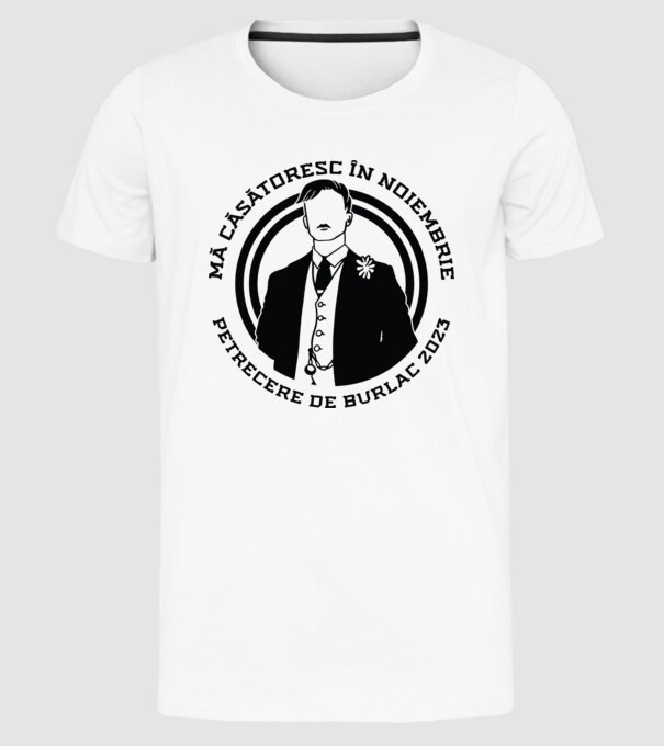 mă căsătoresc în noiembrie - petrecere de burlac model alb pe tricou