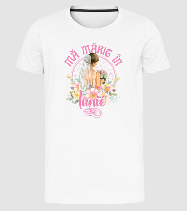 mă mărit - în iunie model alb pe tricou