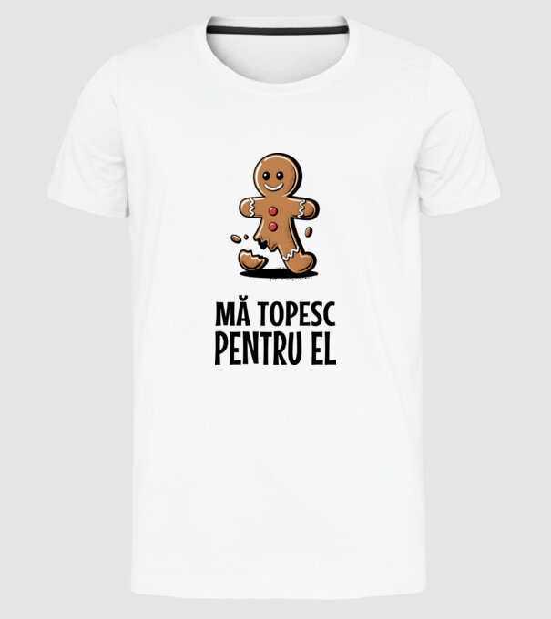 Mă topesc pentru el alb model alb pe tricou