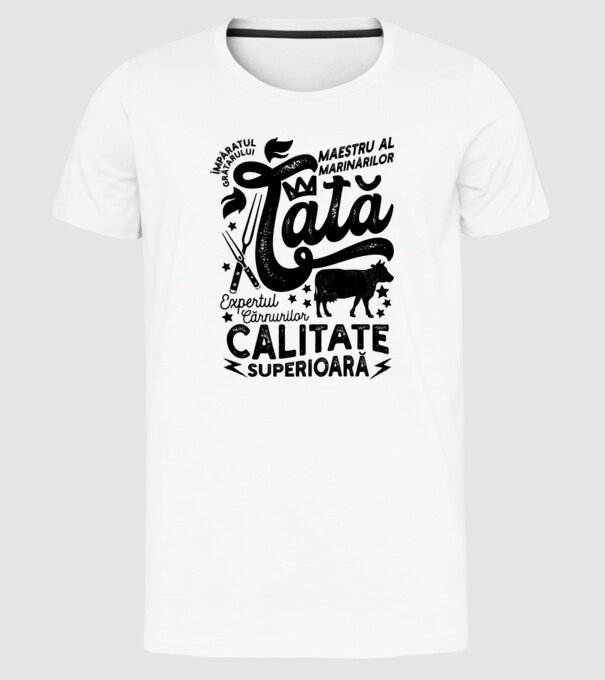 Împăratul grătarului, maestru al marinărilor, expertul cărnurilor - tată - Calitate superioară model alb pe tricou