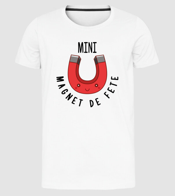 Mini magnet de fete model alb pe tricou