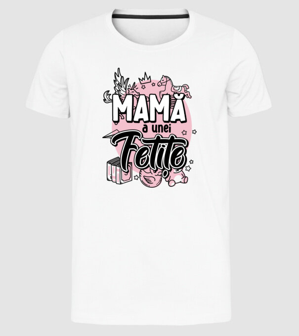 Mamă a unei fetițe model alb pe tricou