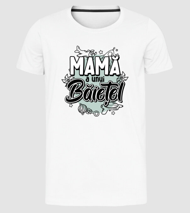 Mamă a unui băiețel model alb pe tricou